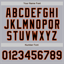 Laden Sie das Bild in den Galerie-Viewer, Custom Gray Black Pinstripe Orange Two-Button Unisex Softball Jersey