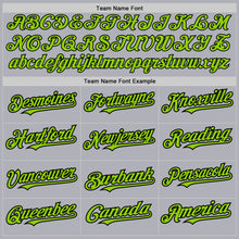 Загрузить изображение в средство просмотра галереи, Custom Gray Black Pinstripe Neon Green Two-Button Unisex Softball Jersey