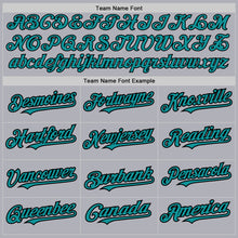 Загрузить изображение в средство просмотра галереи, Custom Gray Black Pinstripe Teal Two-Button Unisex Softball Jersey