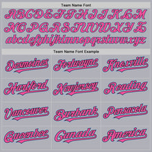 Загрузить изображение в средство просмотра галереи, Custom Gray Black Pinstripe Pink-Light Blue Two-Button Unisex Softball Jersey