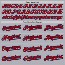 Загрузить изображение в средство просмотра галереи, Custom Gray Navy Pinstripe Red Two-Button Unisex Softball Jersey