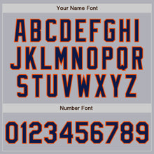Загрузить изображение в средство просмотра галереи, Custom Gray Navy Pinstripe Orange Two-Button Unisex Softball Jersey