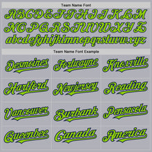 Загрузить изображение в средство просмотра галереи, Custom Gray Navy Pinstripe Neon Green Two-Button Unisex Softball Jersey