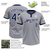 Загрузить изображение в средство просмотра галереи, Custom Gray Navy Pinstripe White Two-Button Unisex Softball Jersey