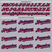 Загрузить изображение в средство просмотра галереи, Custom Gray Royal Pinstripe Red Two-Button Unisex Softball Jersey