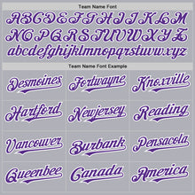 Загрузить изображение в средство просмотра галереи, Custom Gray Purple Pinstripe White Two-Button Unisex Softball Jersey