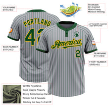 Load image into Gallery viewer, Custom Gray Green Pinstripe Gold Two-Button Unisex Softball Jersey
