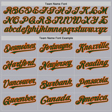Загрузить изображение в средство просмотра галереи, Custom Gray Green Pinstripe Orange Two-Button Unisex Softball Jersey