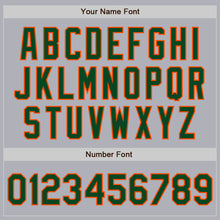 Загрузить изображение в средство просмотра галереи, Custom Gray Green Pinstripe Orange Two-Button Unisex Softball Jersey