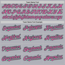 Загрузить изображение в средство просмотра галереи, Custom Gray Kelly Green Pinstripe Pink Two-Button Unisex Softball Jersey