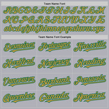 Загрузить изображение в средство просмотра галереи, Custom Gray Kelly Green Pinstripe Old Gold Two-Button Unisex Softball Jersey