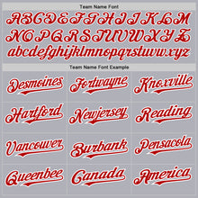 Загрузить изображение в средство просмотра галереи, Custom Gray Red Pinstripe White Two-Button Unisex Softball Jersey