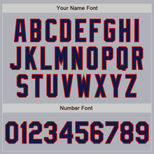 Загрузить изображение в средство просмотра галереи, Custom Gray Red Pinstripe Navy Two-Button Unisex Softball Jersey