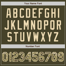 Load image into Gallery viewer, Custom Olive Cream Pinstripe Camo Salute To Service Two-Button Unisex Softball Jersey