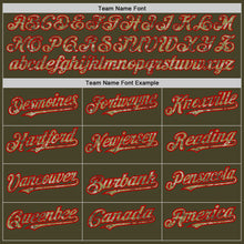 Load image into Gallery viewer, Custom Olive Red Pinstripe Camo Salute To Service Two-Button Unisex Softball Jersey