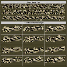 Load image into Gallery viewer, Custom Olive Black Pinstripe Cream Salute To Service Two-Button Unisex Softball Jersey