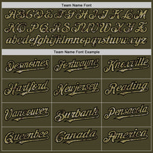 Load image into Gallery viewer, Custom Olive Black Pinstripe Camo Salute To Service Two-Button Unisex Softball Jersey