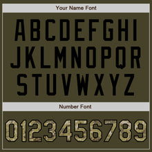 Load image into Gallery viewer, Custom Olive Black Pinstripe Camo Salute To Service Two-Button Unisex Softball Jersey