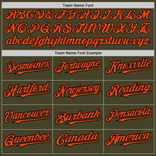 Charger l'image dans la galerie, Custom Olive Black Pinstripe Orange Salute To Service Two-Button Unisex Softball Jersey