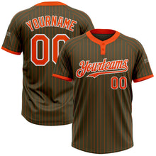 Load image into Gallery viewer, Custom Olive Orange Pinstripe White Salute To Service Two-Button Unisex Softball Jersey