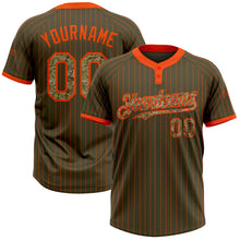 Load image into Gallery viewer, Custom Olive Orange Pinstripe Camo Salute To Service Two-Button Unisex Softball Jersey
