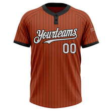 Загрузить изображение в средство просмотра галереи, Custom Texas Orange Black Pinstripe White Two-Button Unisex Softball Jersey