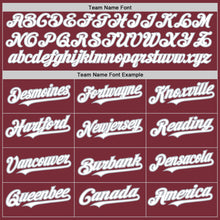 Laden Sie das Bild in den Galerie-Viewer, Custom Burgundy Gray Pinstripe White Two-Button Unisex Softball Jersey