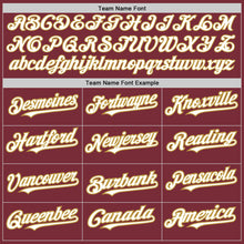 Load image into Gallery viewer, Custom Burgundy Old Gold Pinstripe White Two-Button Unisex Softball Jersey