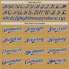 Загрузить изображение в средство просмотра галереи, Custom Old Gold Navy Pinstripe White Two-Button Unisex Softball Jersey