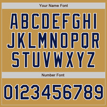 Загрузить изображение в средство просмотра галереи, Custom Old Gold Navy Pinstripe White Two-Button Unisex Softball Jersey