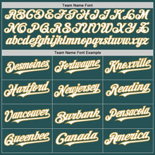 Laden Sie das Bild in den Galerie-Viewer, Custom Midnight Green Old Gold Pinstripe White Two-Button Unisex Softball Jersey