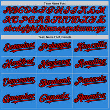 Charger l'image dans la galerie, Custom Electric Blue Black Pinstripe Red Two-Button Unisex Softball Jersey