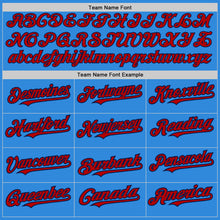 Charger l'image dans la galerie, Custom Electric Blue Navy Pinstripe Red Two-Button Unisex Softball Jersey