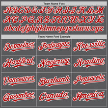Laden Sie das Bild in den Galerie-Viewer, Custom Steel Gray Red Pinstripe White Two-Button Unisex Softball Jersey
