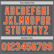 Laden Sie das Bild in den Galerie-Viewer, Custom Steel Gray Orange Pinstripe White Two-Button Unisex Softball Jersey