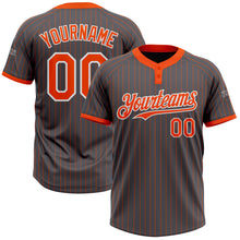 Laden Sie das Bild in den Galerie-Viewer, Custom Steel Gray Orange Pinstripe White Two-Button Unisex Softball Jersey