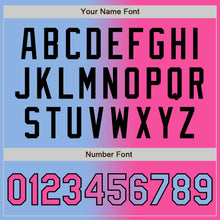 Load image into Gallery viewer, Custom Light Blue Pink-Black Gradient Fashion Two-Button Unisex Softball Jersey