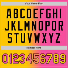 Загрузить изображение в средство просмотра галереи, Custom Yellow Pink-Black Gradient Fashion Two-Button Unisex Softball Jersey