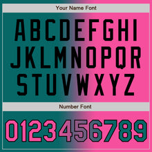 Load image into Gallery viewer, Custom Teal Pink-Black Gradient Fashion Two-Button Unisex Softball Jersey