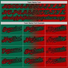 Charger l'image dans la galerie, Custom Red Kelly Green-Black Gradient Fashion Two-Button Unisex Softball Jersey