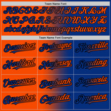 Загрузить изображение в средство просмотра галереи, Custom Royal Orange-Black Gradient Fashion Two-Button Unisex Softball Jersey