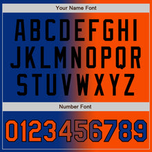 Загрузить изображение в средство просмотра галереи, Custom Royal Orange-Black Gradient Fashion Two-Button Unisex Softball Jersey