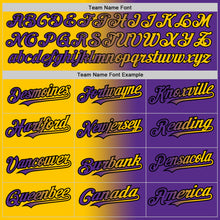 Загрузить изображение в средство просмотра галереи, Custom Purple Yellow-Black Gradient Fashion Two-Button Unisex Softball Jersey