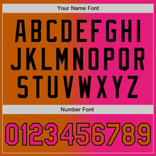 Загрузить изображение в средство просмотра галереи, Custom Texas Orange Hot Pink-Black Gradient Fashion Two-Button Unisex Softball Jersey