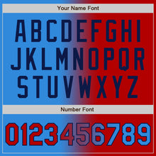 Charger l'image dans la galerie, Custom Electric Blue Red-Navy Gradient Fashion Two-Button Unisex Softball Jersey