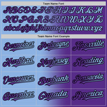 Загрузить изображение в средство просмотра галереи, Custom Purple Light Blue-Black Gradient Fashion Two-Button Unisex Softball Jersey