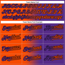 Laden Sie das Bild in den Galerie-Viewer, Custom Purple Orange-Black Gradient Fashion Two-Button Unisex Softball Jersey