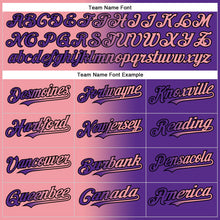 Загрузить изображение в средство просмотра галереи, Custom Purple Medium Pink-Black Gradient Fashion Two-Button Unisex Softball Jersey