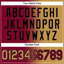 Laden Sie das Bild in den Galerie-Viewer, Custom Maroon Old Gold-Black Gradient Fashion Two-Button Unisex Softball Jersey