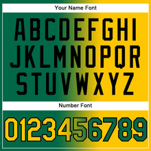 Laden Sie das Bild in den Galerie-Viewer, Custom Kelly Green Yellow-Black Gradient Fashion Two-Button Unisex Softball Jersey